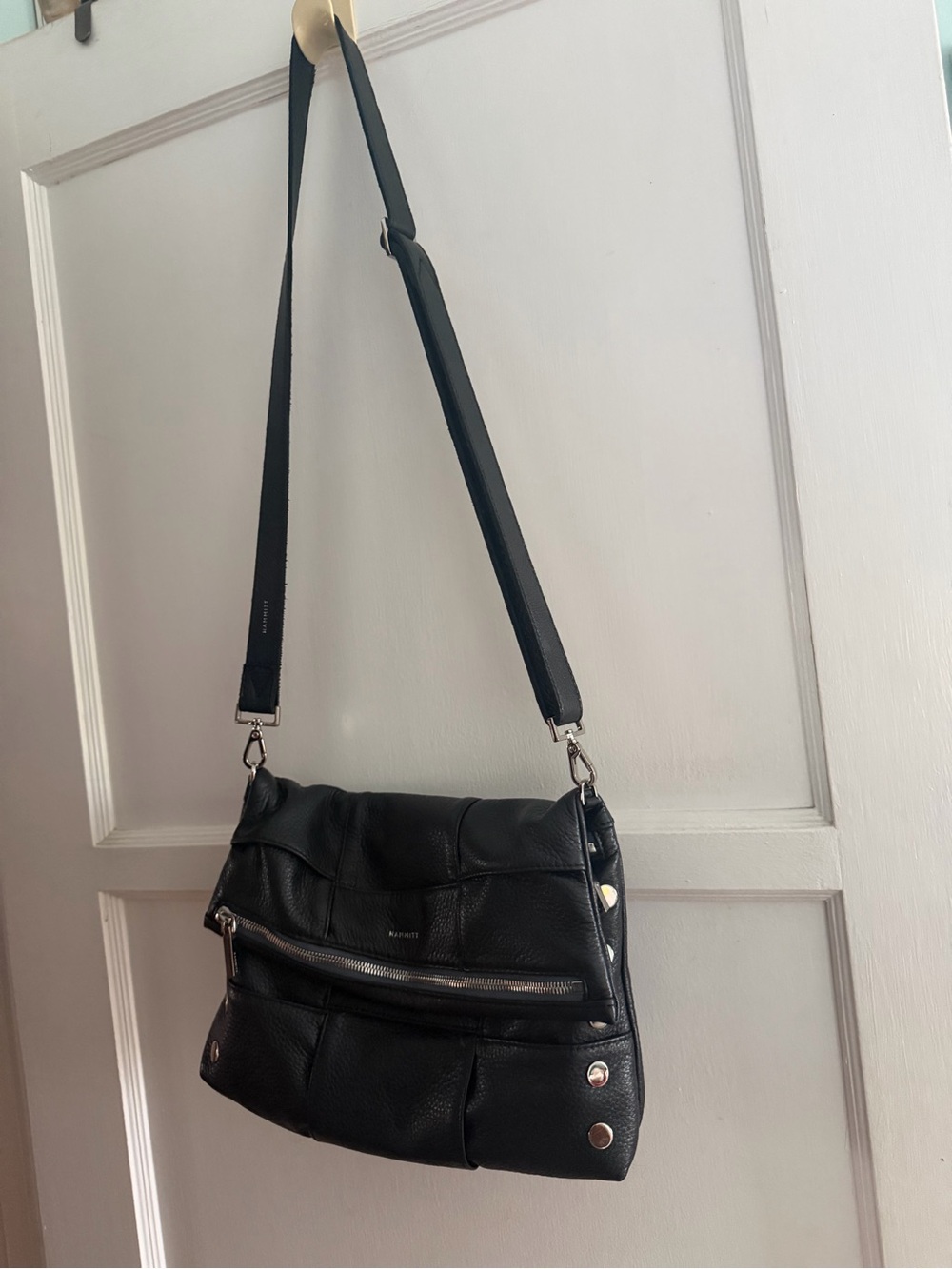 Hammitt Black Quilted Leather VIP TONY Bag Large Black Weave/Silver! - Picture 8 of 8